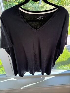 Talbots Black V-Neck Short Sleeve Tee